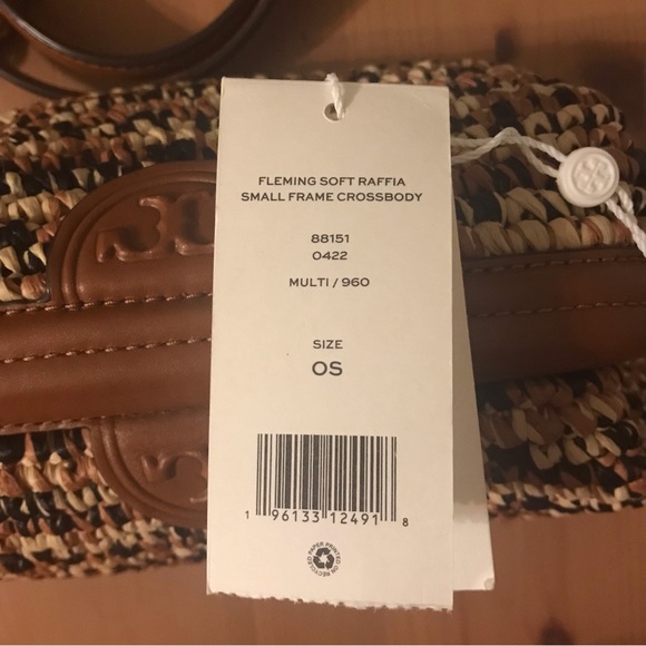🥰 Tory Burch LEMING SOFT RAFFIA SMALL FRAME CROSSBODY - Picture 11 of 12